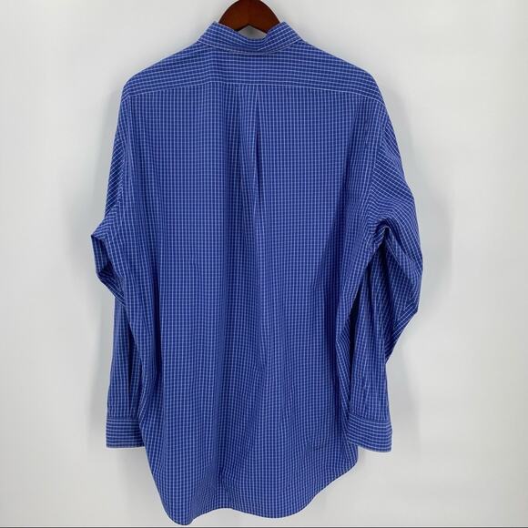 Men’s Ralph Lauren blue white plaid button down shirt size large Blake - Picture 3 of 11